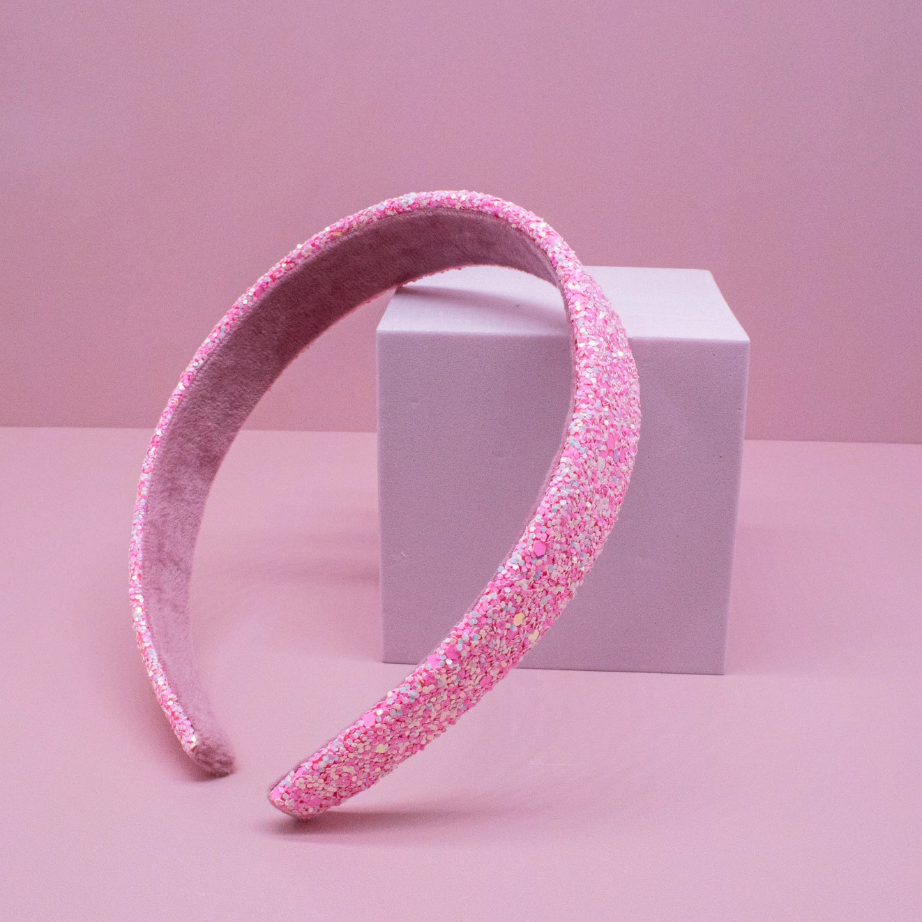 Pink Glitter Tapered Headband