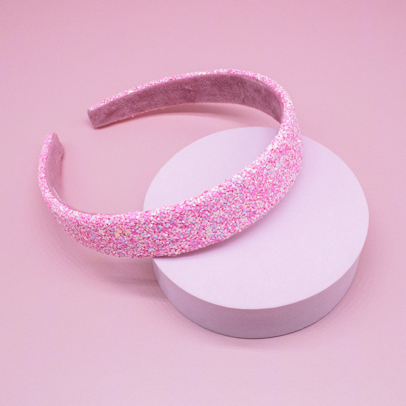 Pink Glitter Tapered Headband