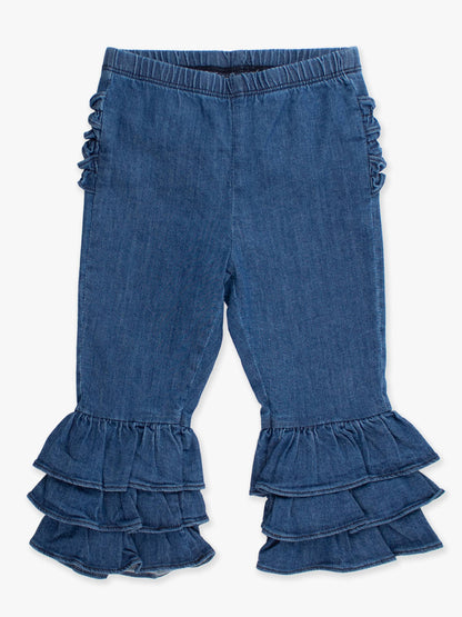 Stretch Denim Flare Pants with Ruffles (Infant)