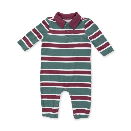 Rugby Stripe Polo Bamboo Romper