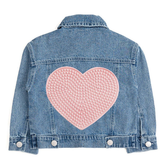 Pearl Heart Patch Denim Jacket