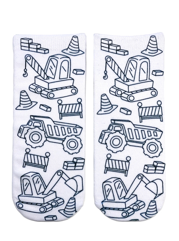 Construction Zone Coloring Socks