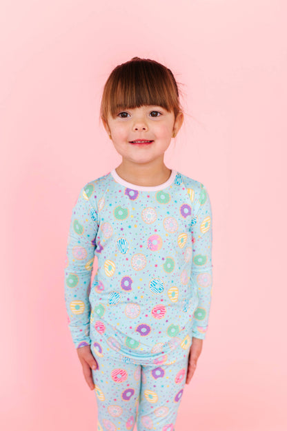 Turquoise Donuts Bamboo Pajama Set