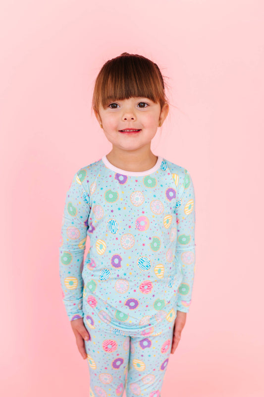 Turquoise Donuts Bamboo Pajama Set