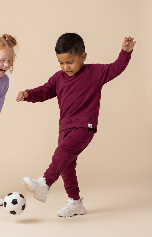 Rhubarb French Terry Bamboo Crew Neck Jogger Set