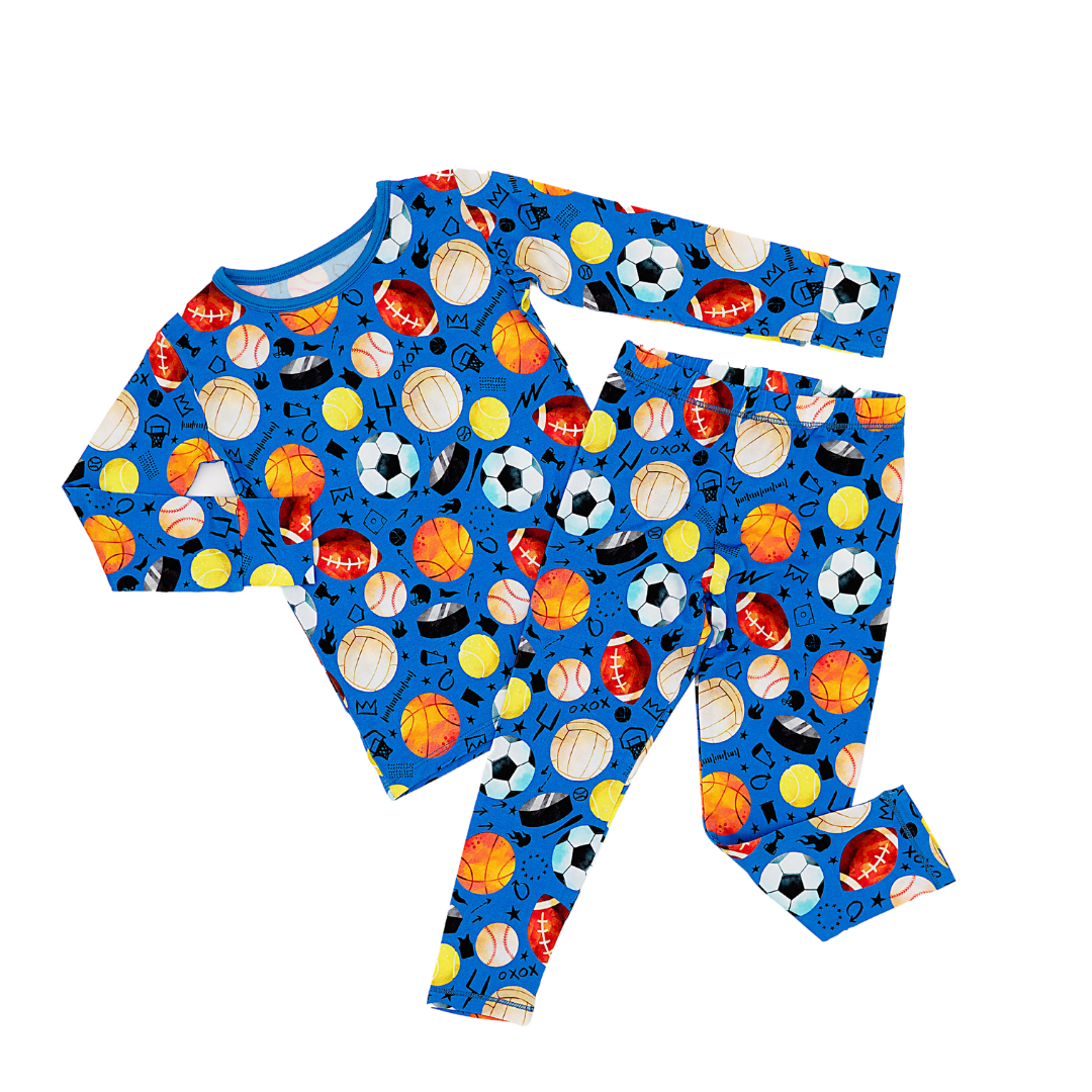 Blue Sports Bamboo Pajama Set