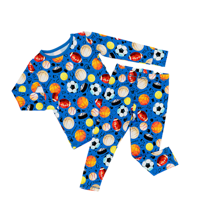Blue Sports Bamboo Pajama Set