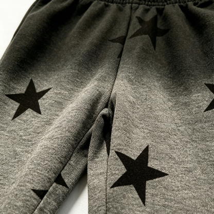 Gray Ombré Star Zip Hoodie Set