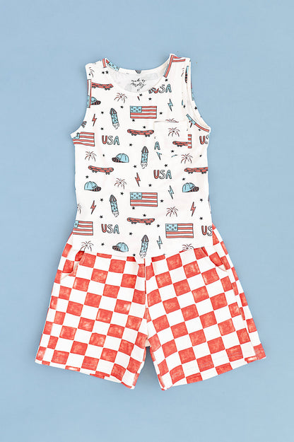Red Check Shorts