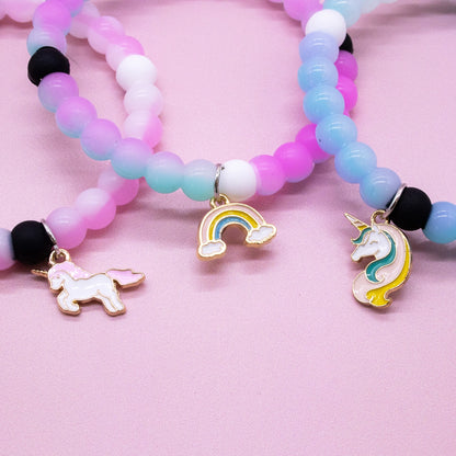 Tie Dye Glow Bubble Bracelet with Charm