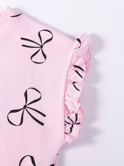 Coquette Print Pink Flutter Dress