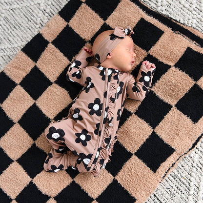 Coco Flowers Ruffle Bamboo Zip Romper