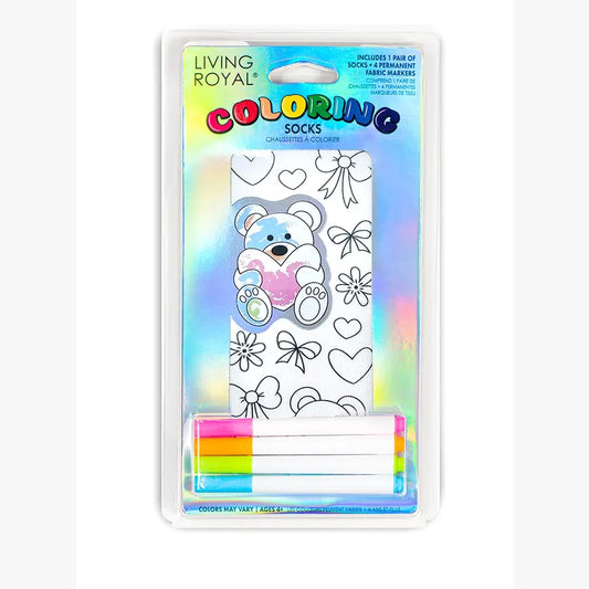 Teddy Bows Coloring Socks