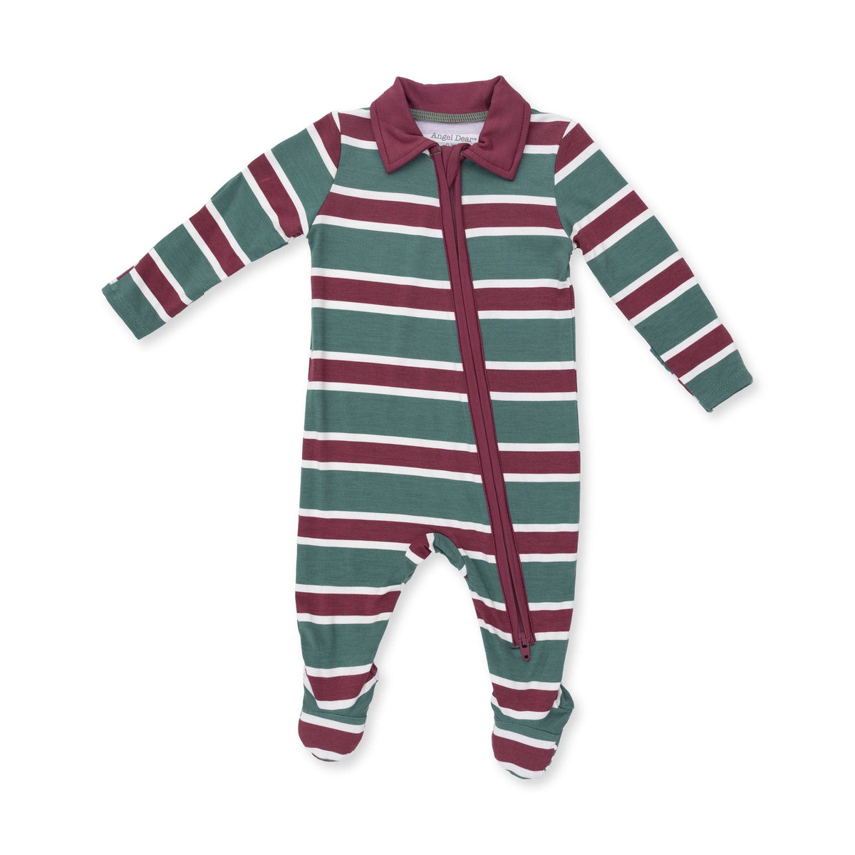 Rugby Stripe Polo Bamboo Zipper Footie
