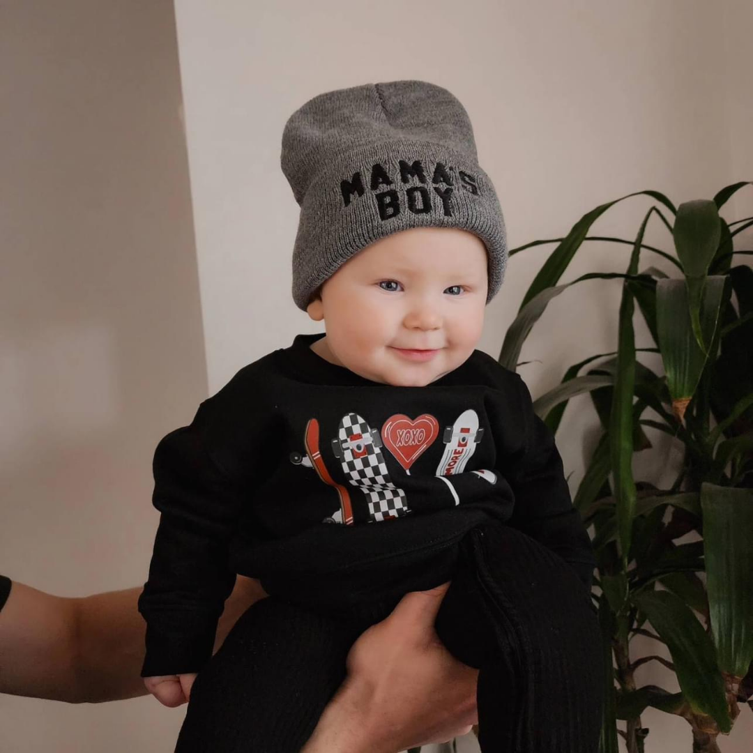 Mama's Boy Gray Beanie