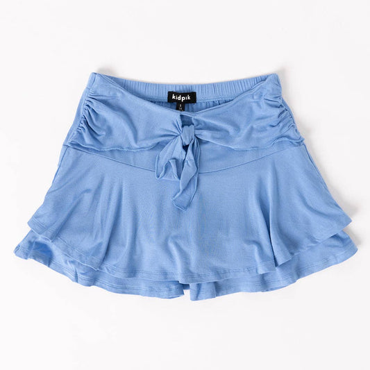 Provence Blue Tie Front Skort