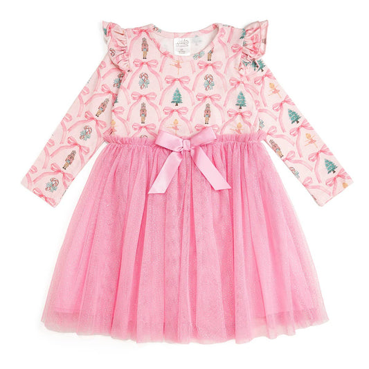 Nutcracker Trellis Long Sleeve Tutu Dress