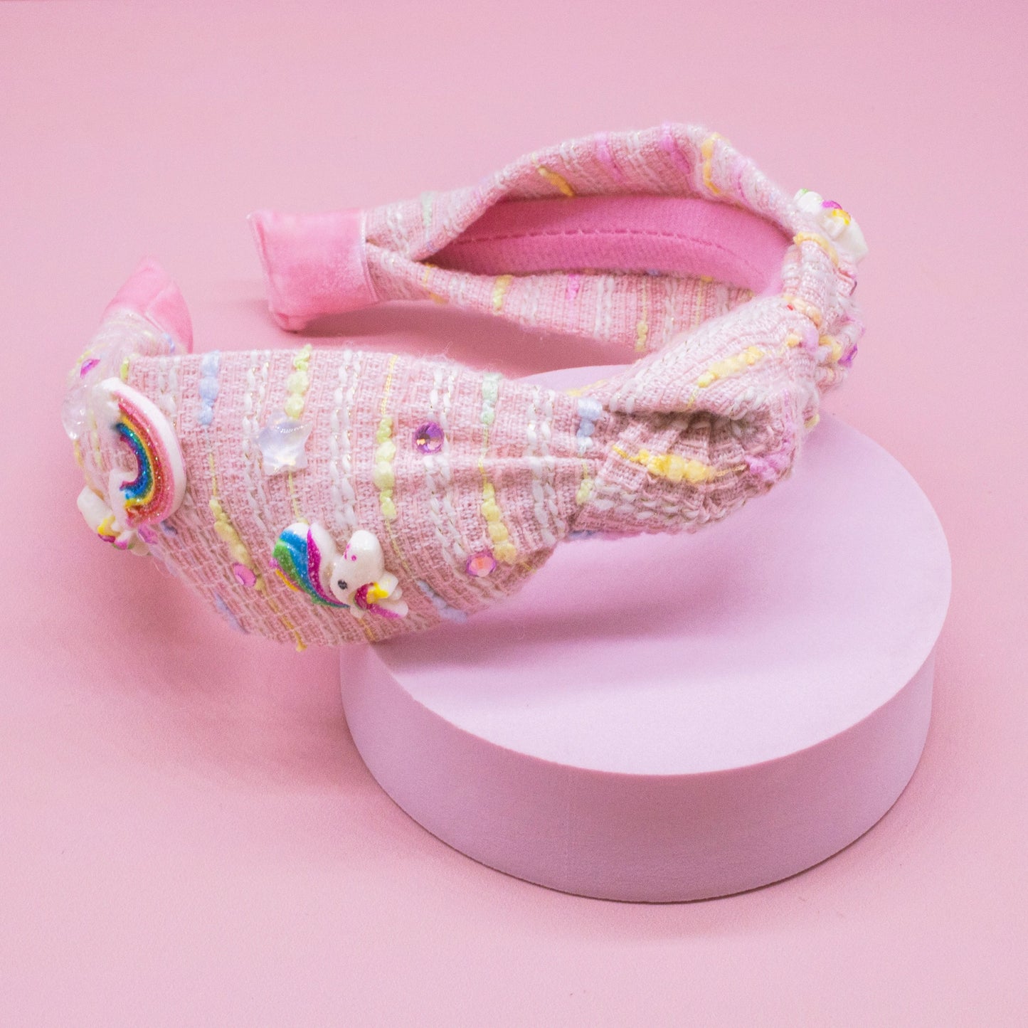 Unicorn Tweed Knot Charms Headband