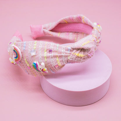 Unicorn Tweed Knot Charms Headband