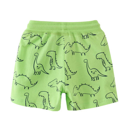 Lime Green Dino Soft Shorts