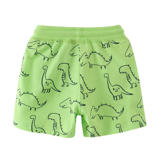 Lime Green Dino Soft Shorts
