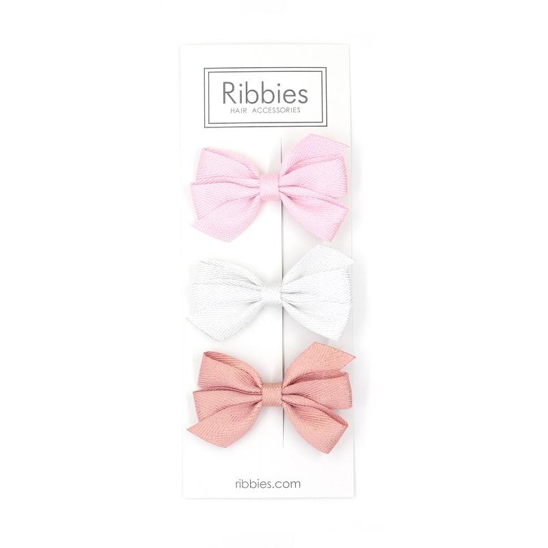 Sparkly Pastel Trio Medium Bows Set