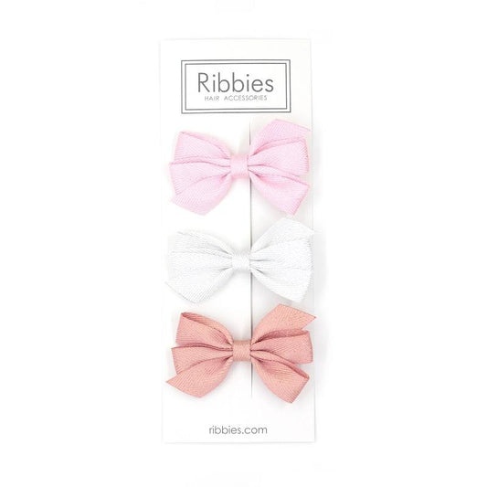 Sparkly Pastel Trio Medium Bows Set