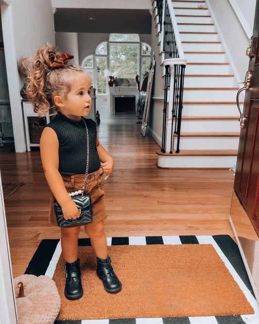 Black High Neck Ribbed Bodysuit