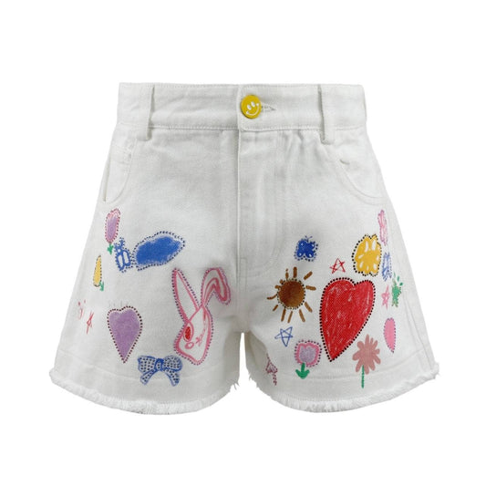 Love Doodle Denim Shorts