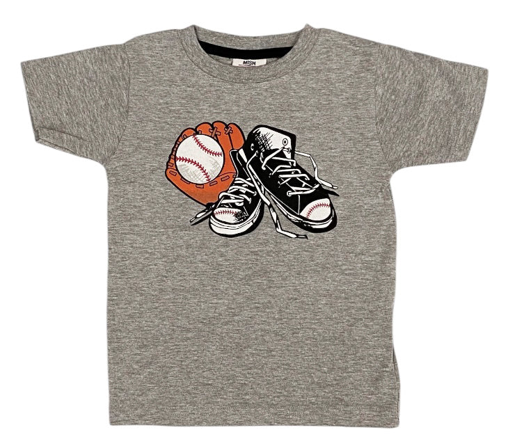 Baseball Kicks Heather Grey Tee