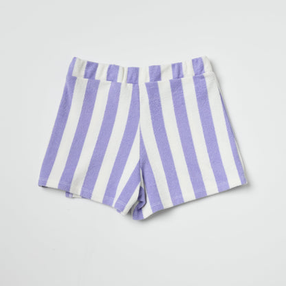Purple Striped Terry Skort