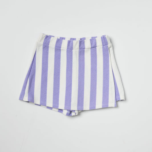 Purple Striped Terry Skort
