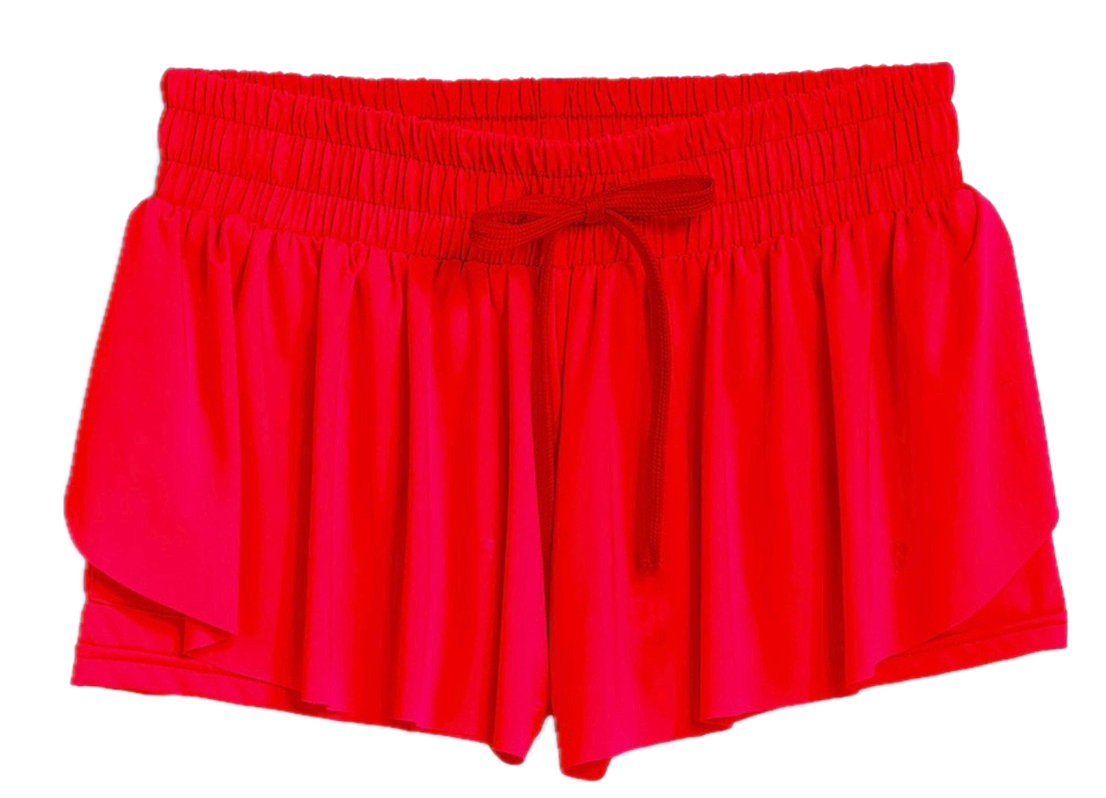 Red Flyaway Short