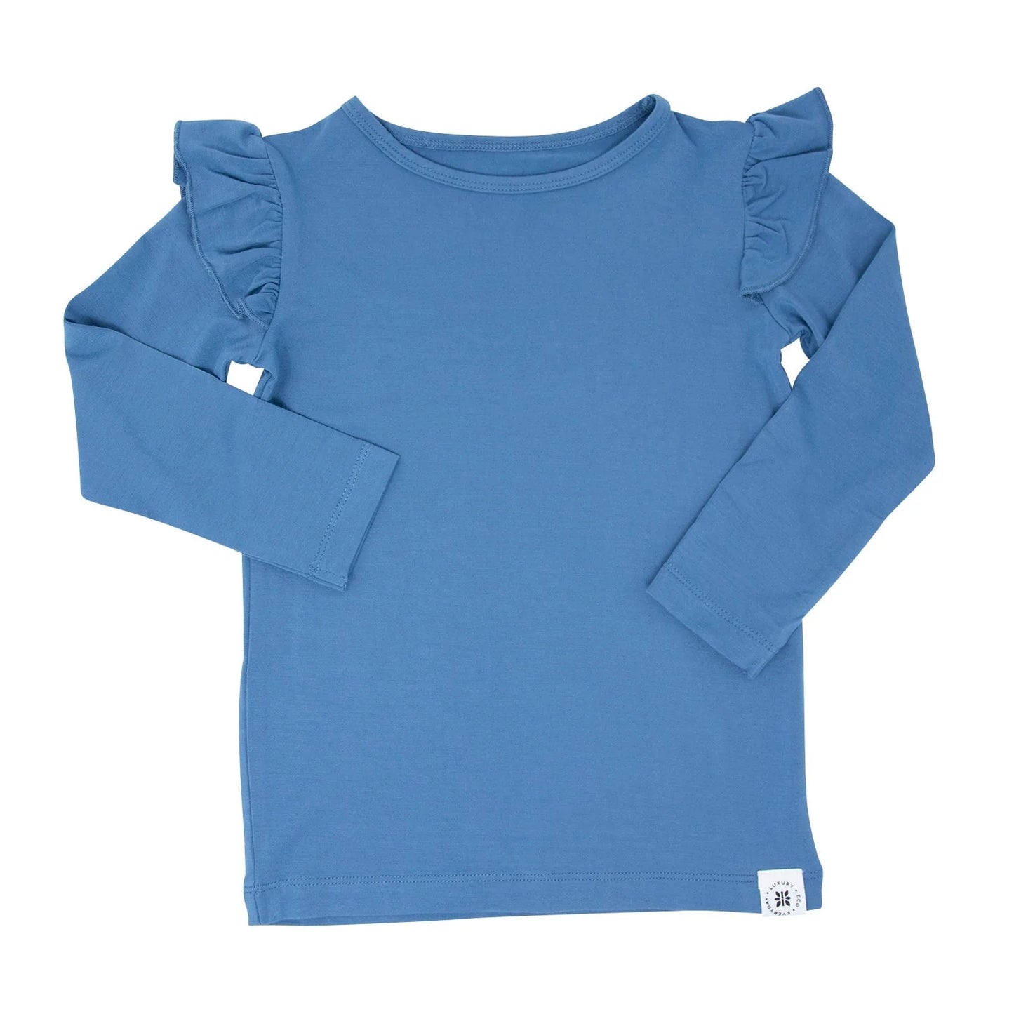 Captain Blue Bamboo Ruffle Top Shirt