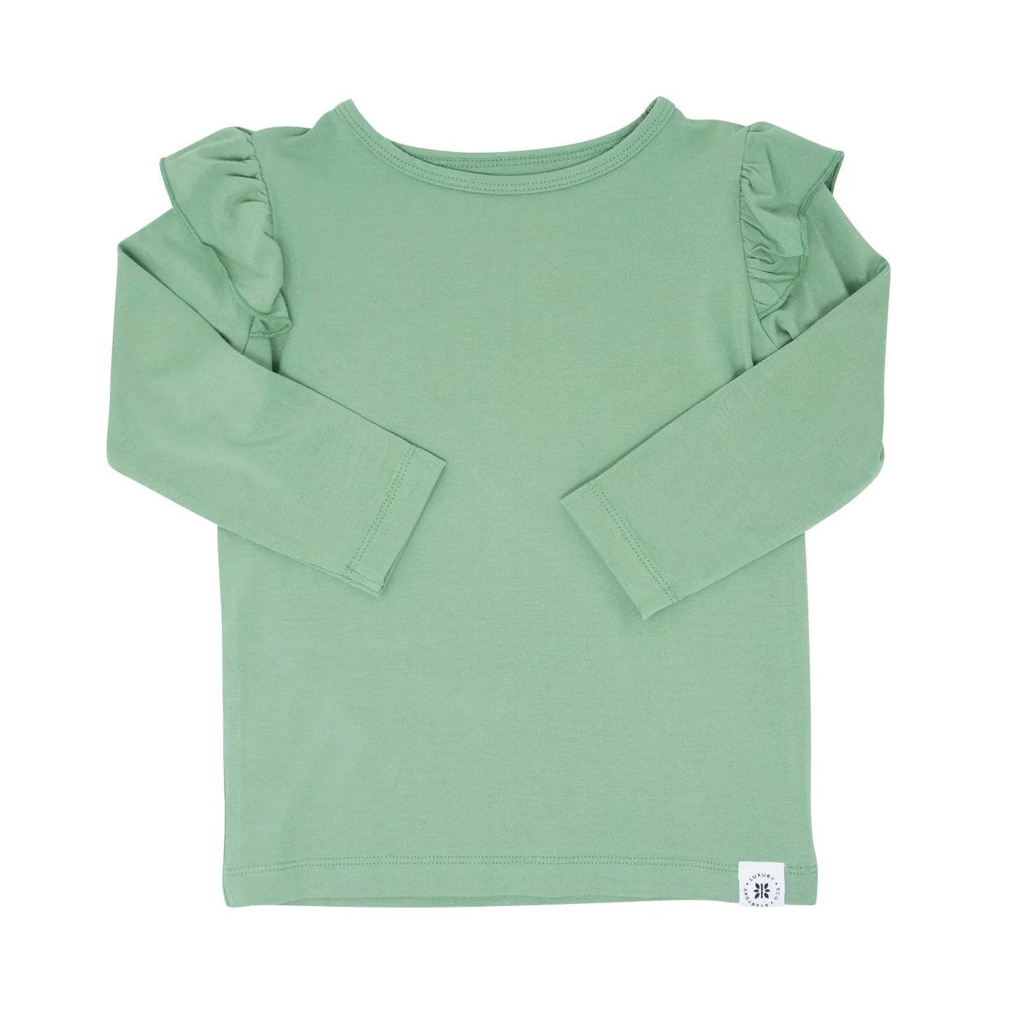 Shale Green Bamboo Ruffle Top Shirt