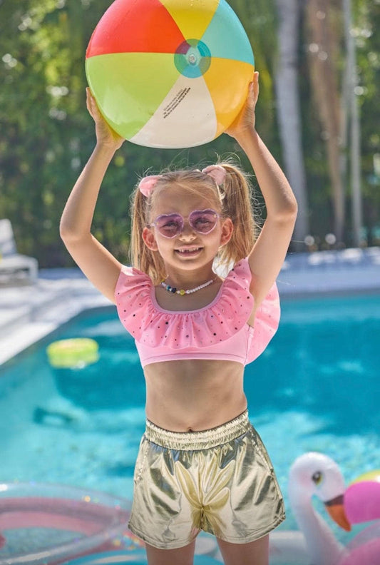 Rainbow Crystal Ruffle Swim