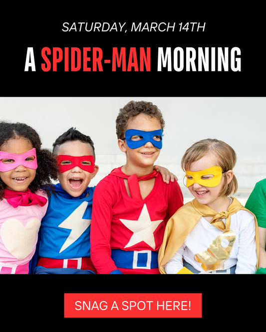 a SPIDER-MAN morning at RUE + ROE!