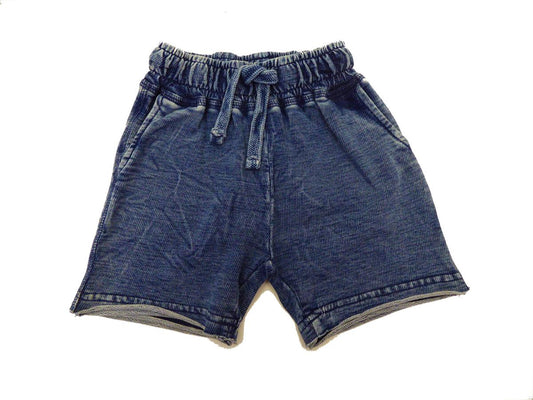 Denim Distressed Knit Shorts