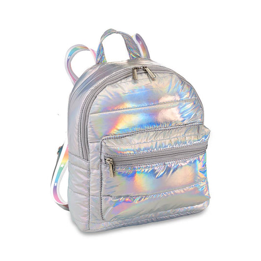 Iridescent Puffer Mini Backpack