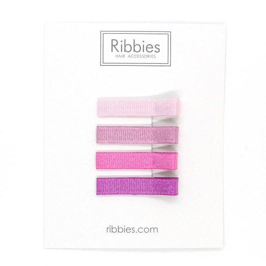 Sparkly Pink Clips Set of 4