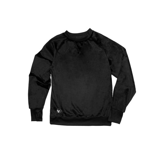 Black Minky Crewneck Sweatshirt