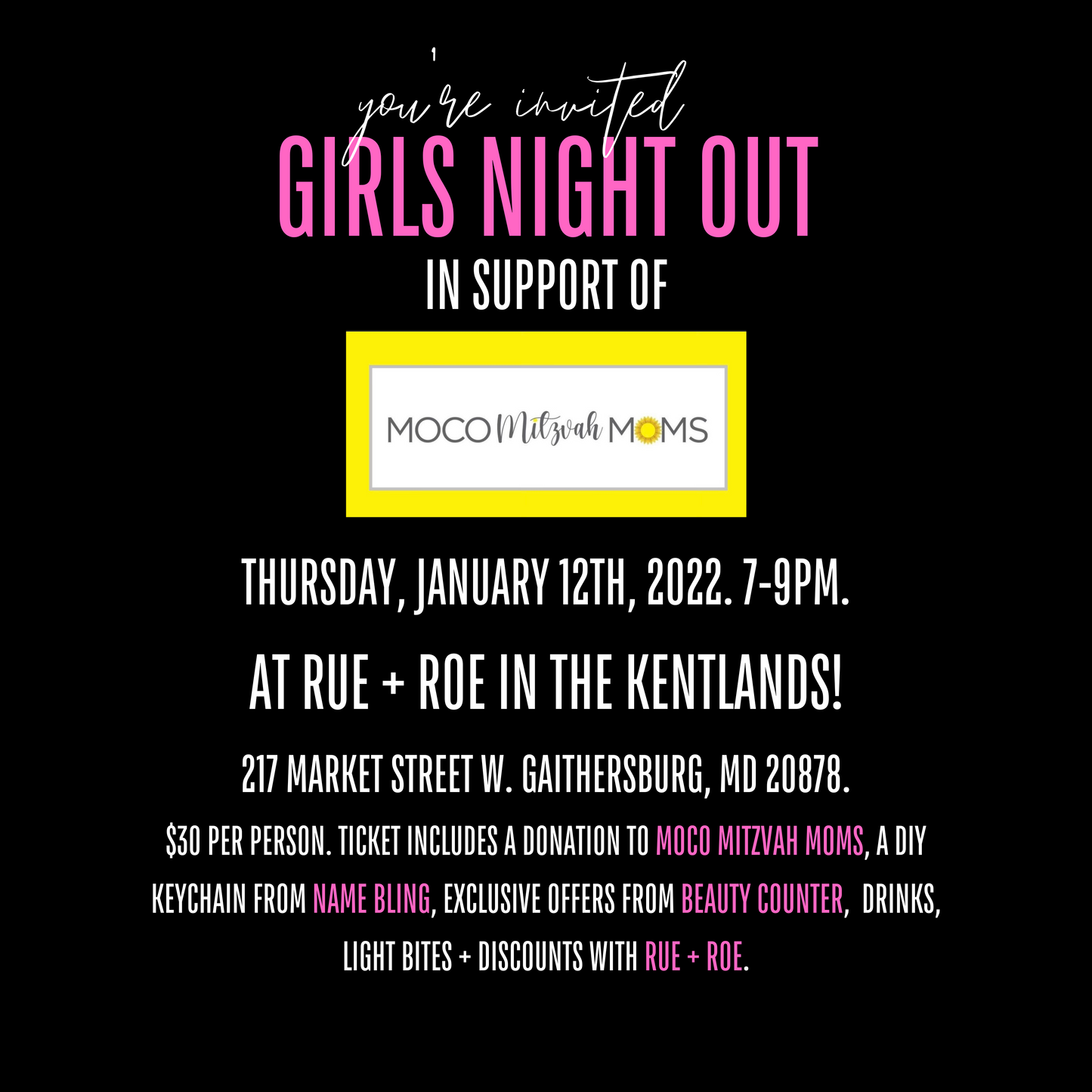 Girl's Night Out for MOCO MITZVAH MOMS!