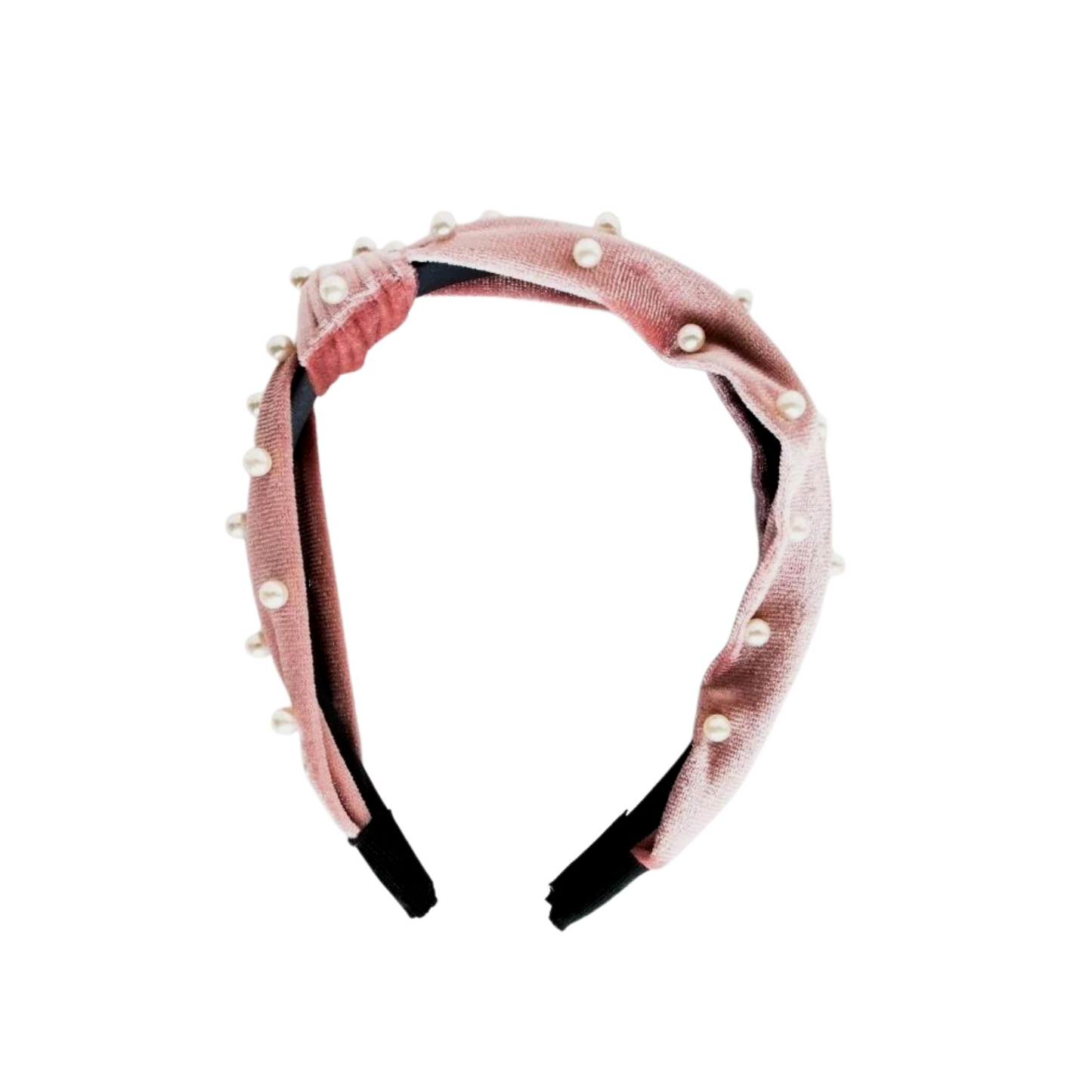 Mauve Pearl Knotted Headband.  Women Owned.
