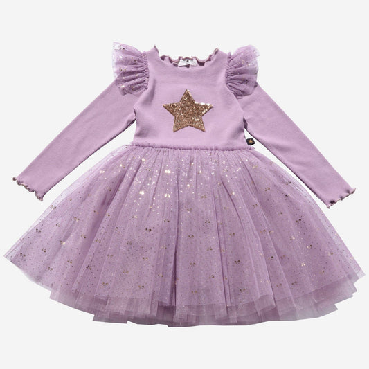 Petite Hailey Frill Dark Purple Tutu Dress