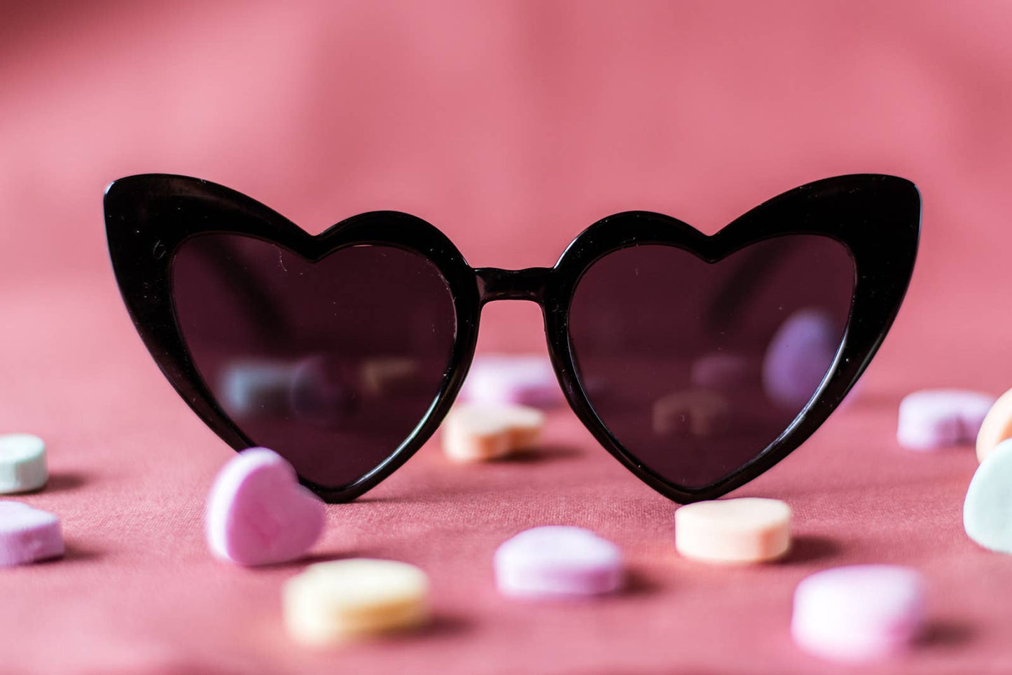 Black Retro Heart Sunglasses
