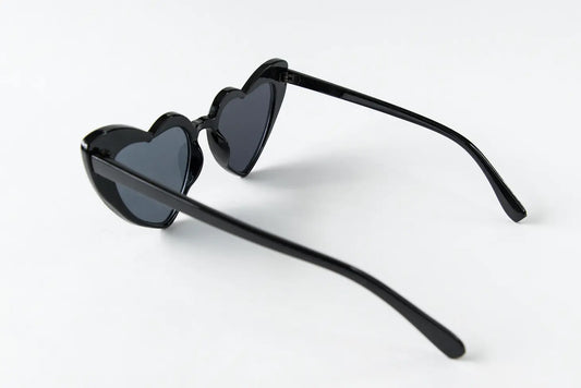 Black Retro Heart Sunglasses