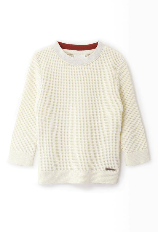 Cream Waffle Sweater